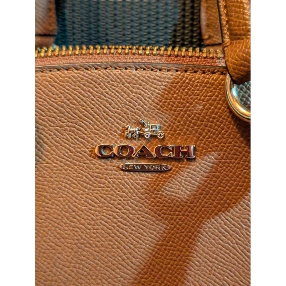 Coach Christie Carryall Small Pebbled Leather Satchel Cognac‎ F57523